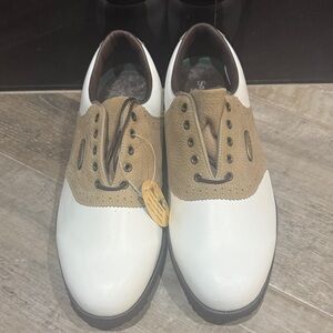 Men’s Never Worn Golf Shoes FootJoy White and Tan Men's Oxfords